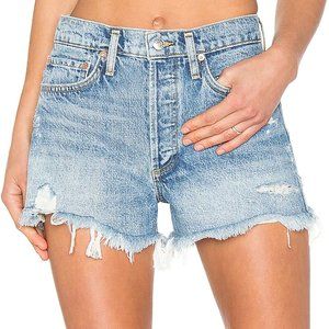 NEW AGOLDE 26 Parker Vintage Cut Off Short Swapmeet Light Wash Blue Jean Denim